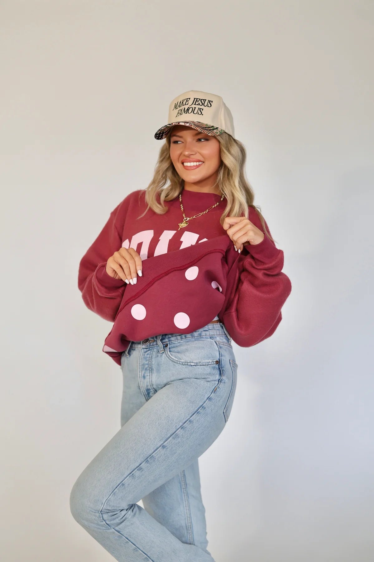 P&P | Praise God 2-Sided Mock Neck Sweatshirt