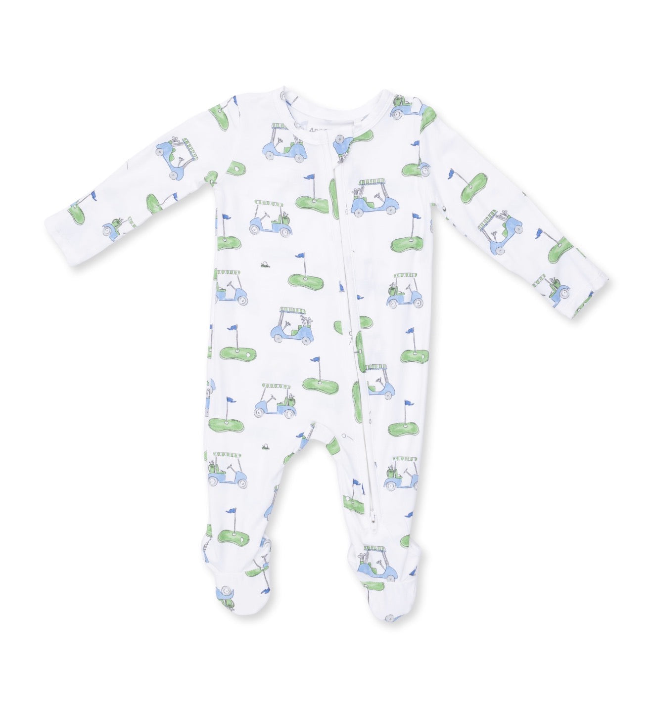 Angel Dear | Golf Carts Blue 2 Way Zipper Footie