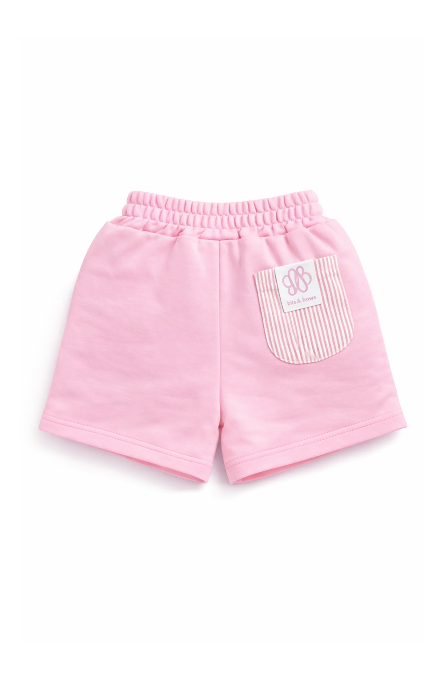 Bits & Bows | Pink Seersucker Pocket Shorts