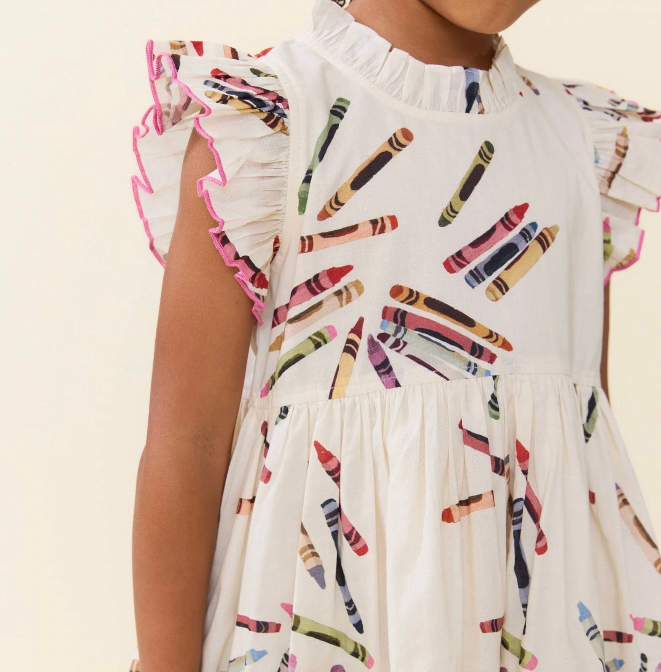 Pink Chicken | Girls Jennifer Dress- Tossed Crayons