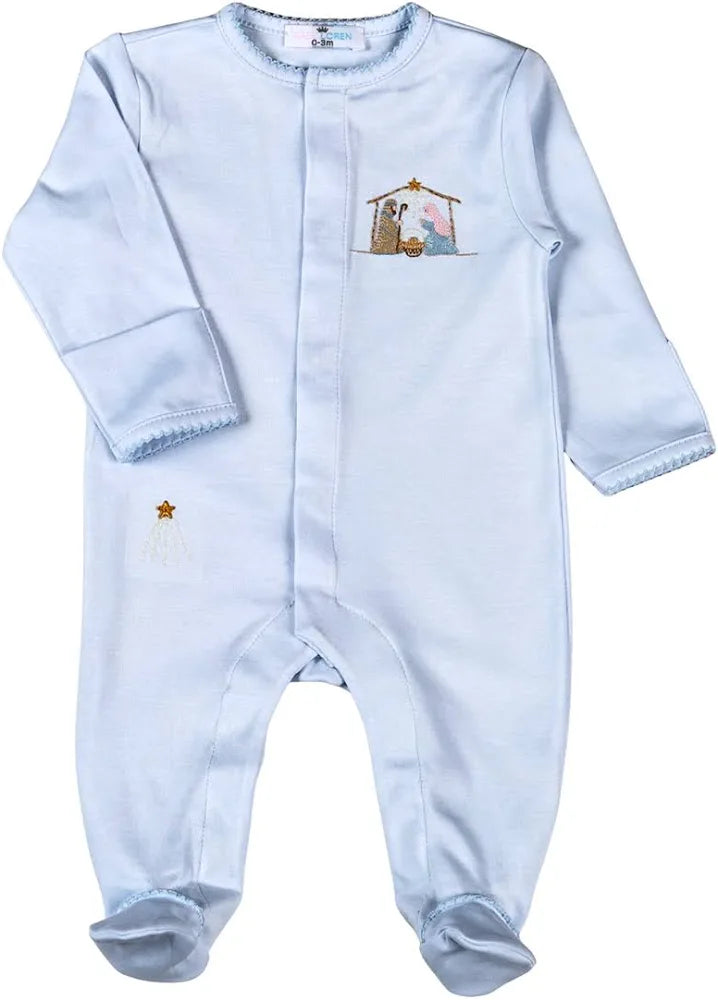 Baby Loren | Blue Nativity Footie