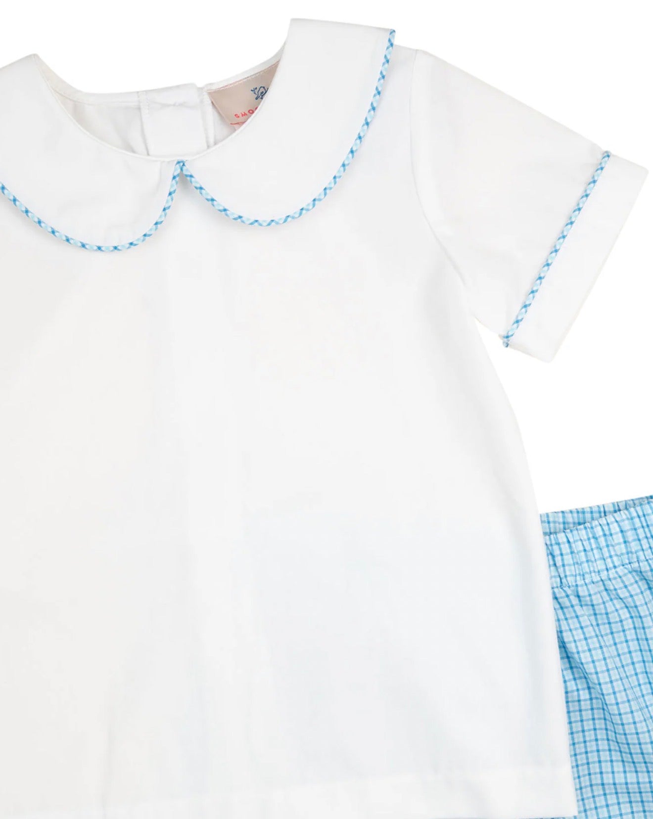 Smockingbird | Blue Plaid Shorts Set
