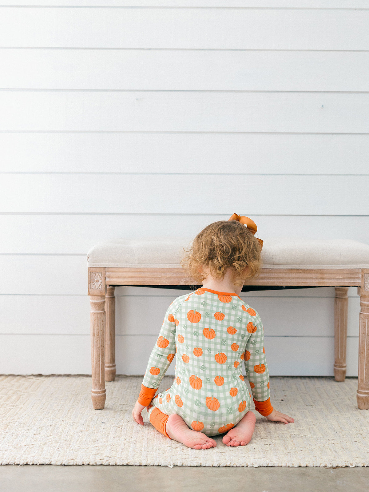Poppy Kids | Cozy Pumpkin Zipper Romper