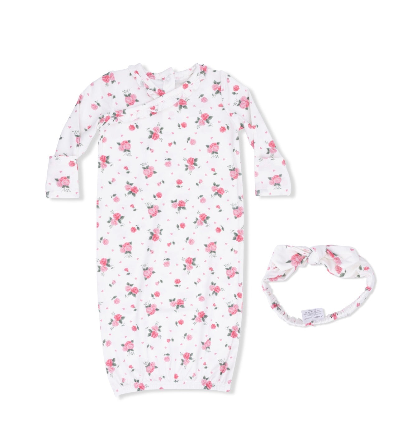 Angel Dear | Pink Rosettes Gown & Knot Headband