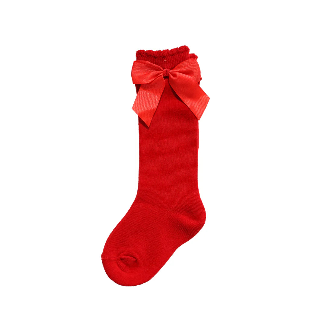 Be Girl | Bow Happy Knee Socks - Red