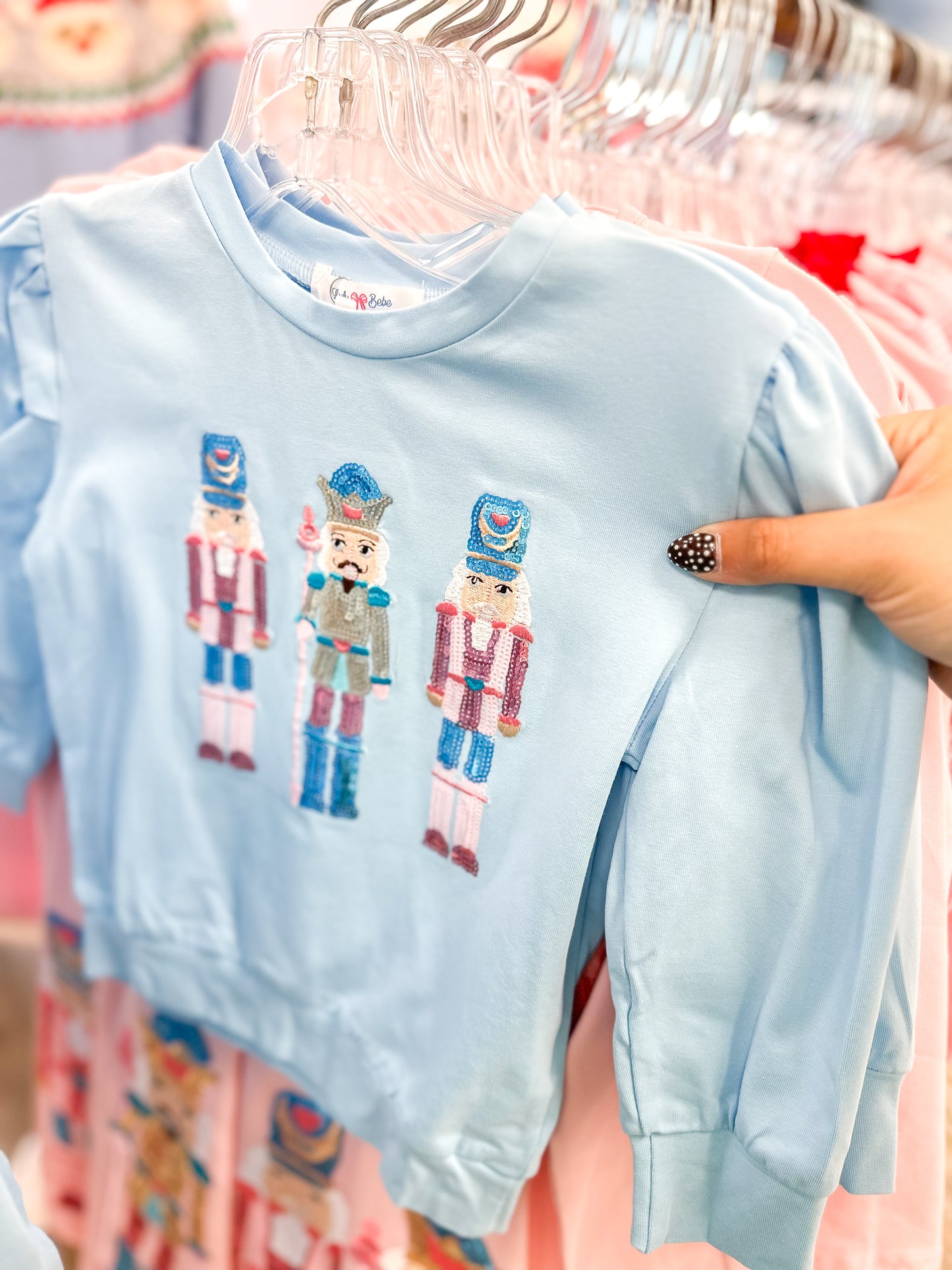 Lulu Bebe | Blue Nutcracker Sequin LS Top