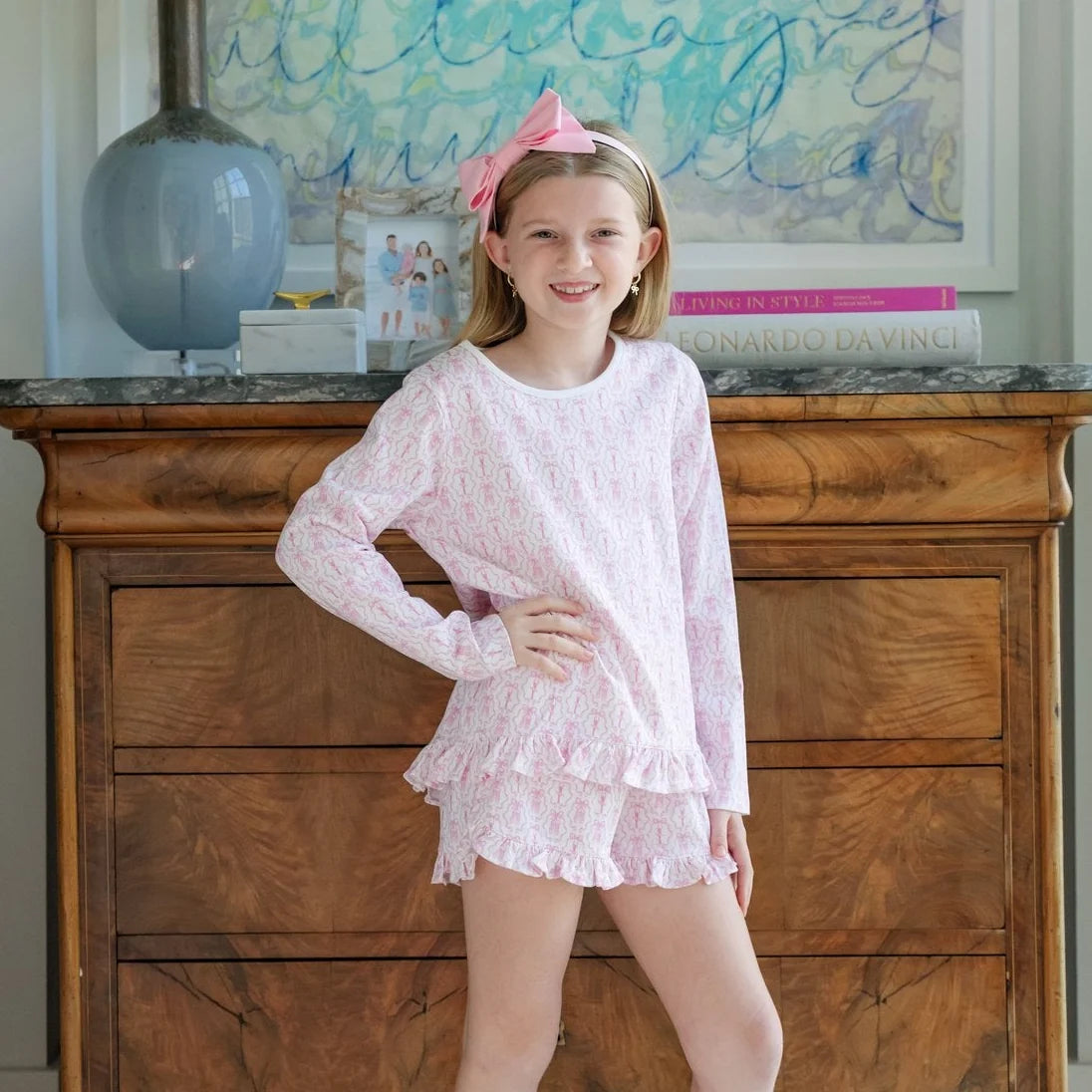 Lila & Hayes | Rorie Girls' Short Set - Ballet and Bows