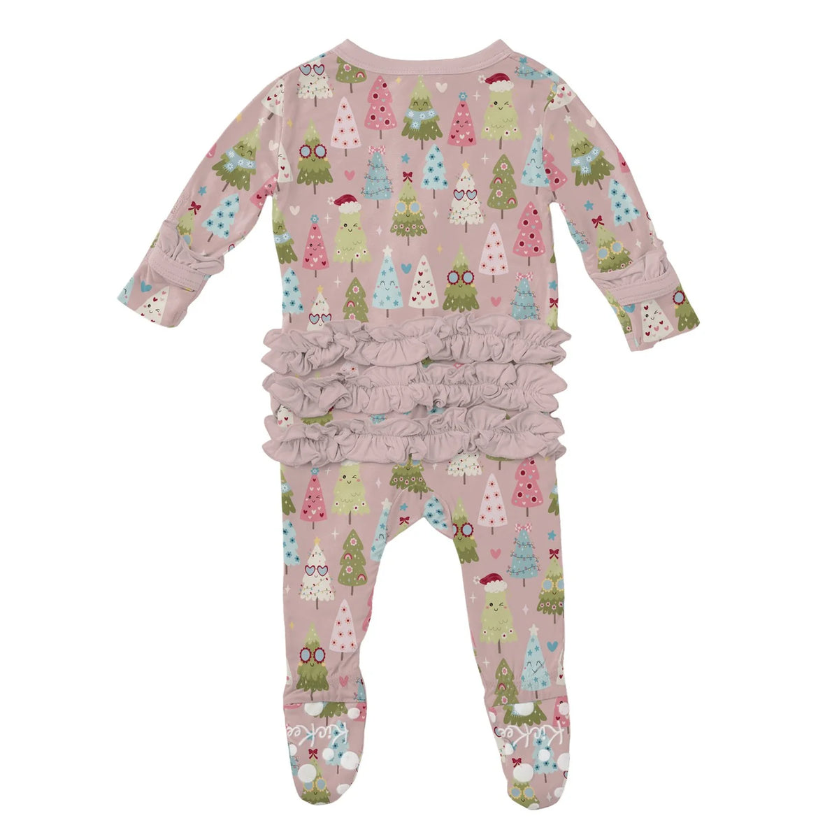 Kickee | Baby Rose Cute Trees 2-Way Zipper Footie
