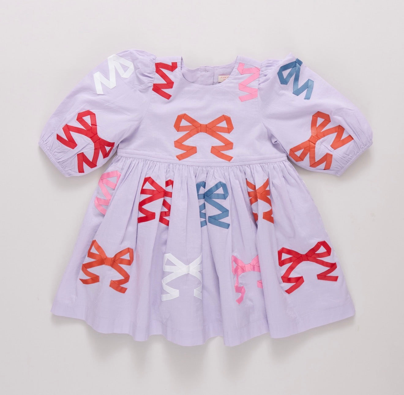 Pink Chicken | Girls Brooke Dress - Lavender Bow Applique