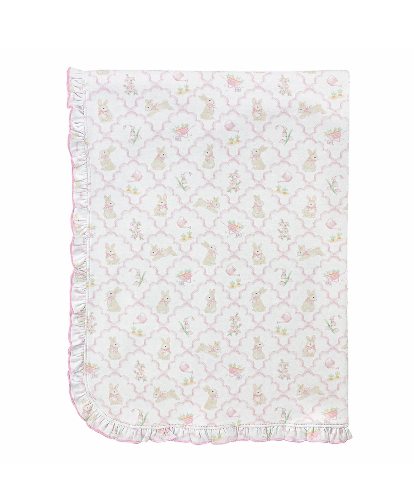 Baby Club Chic | Pink Mosaic of Tails Ruffle Blanket