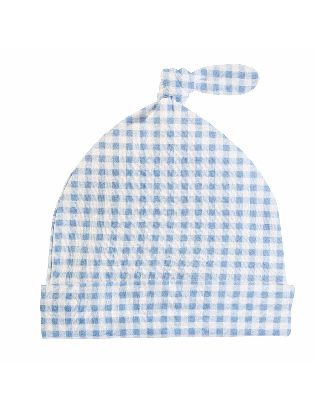 Baby Club Chic | Light Blue Mini Checks Knotted Hat