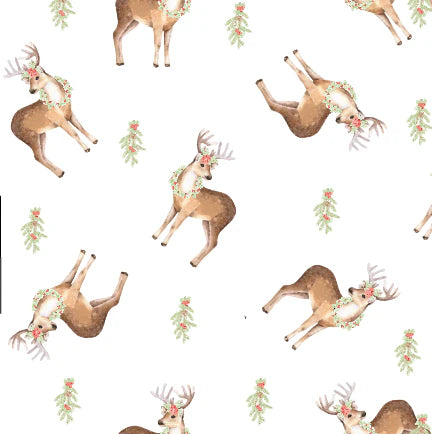 Lullaby Set | Tiny Tot Turtleneck - Festive Cheer Deer Print