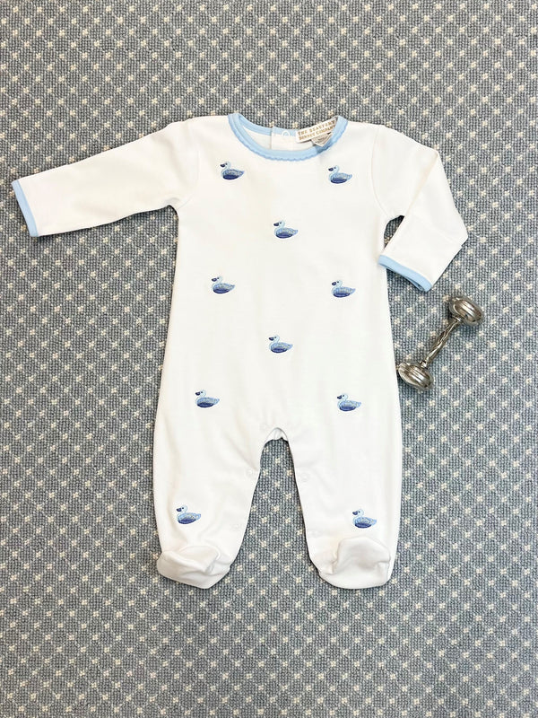 TBBC | Rock Me Romper - Embroidered Worth Ave White/Ducks