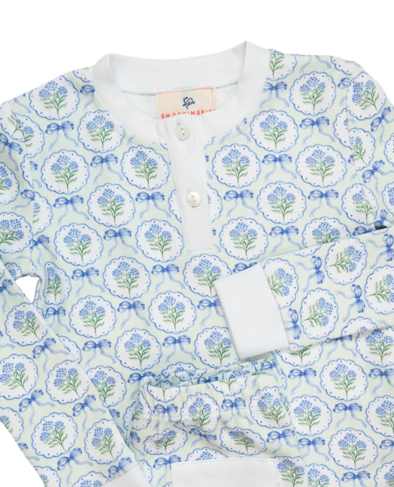 Smockingbird | Hydrangea Garden Pajama Set