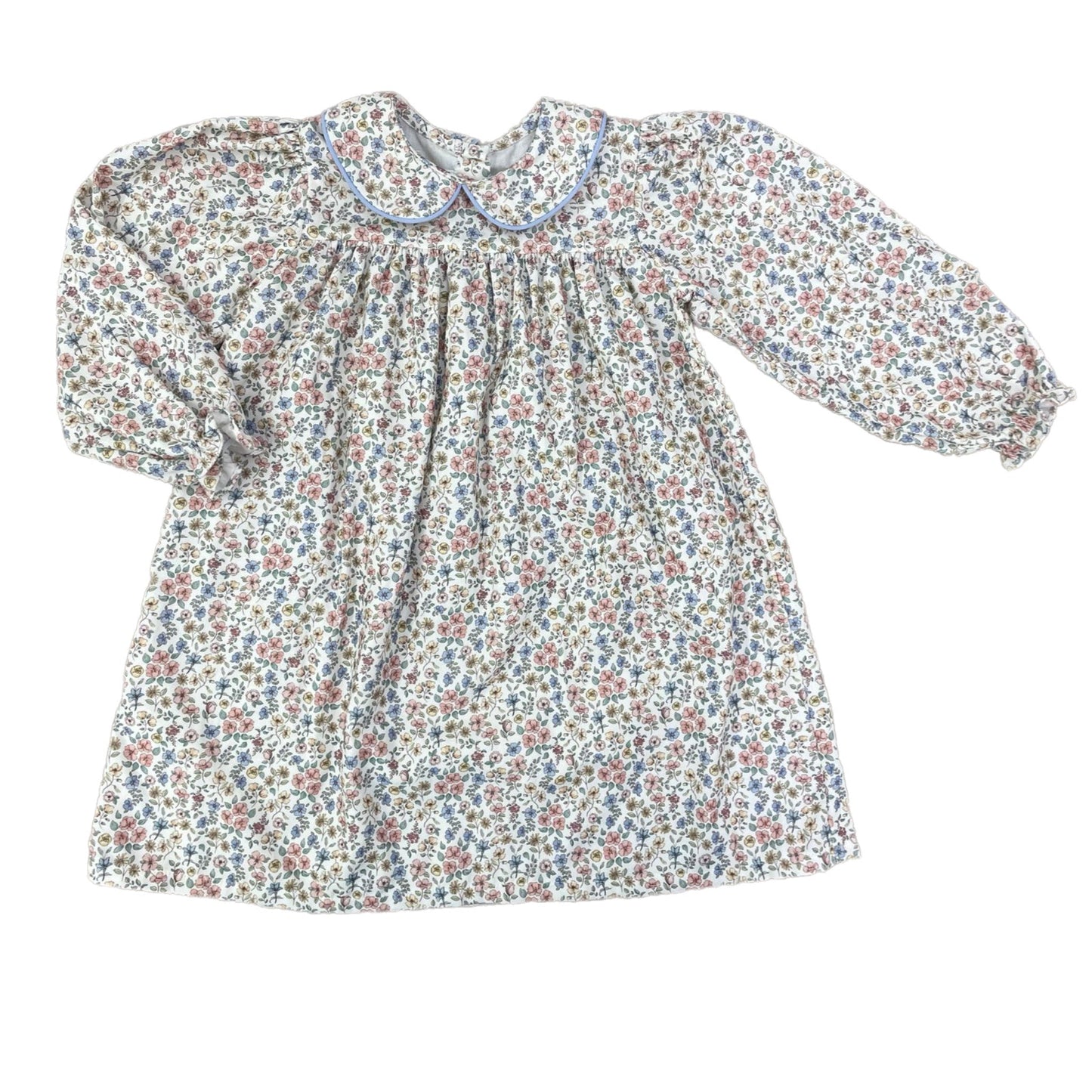 Love George | Blue Floral Cord Dress