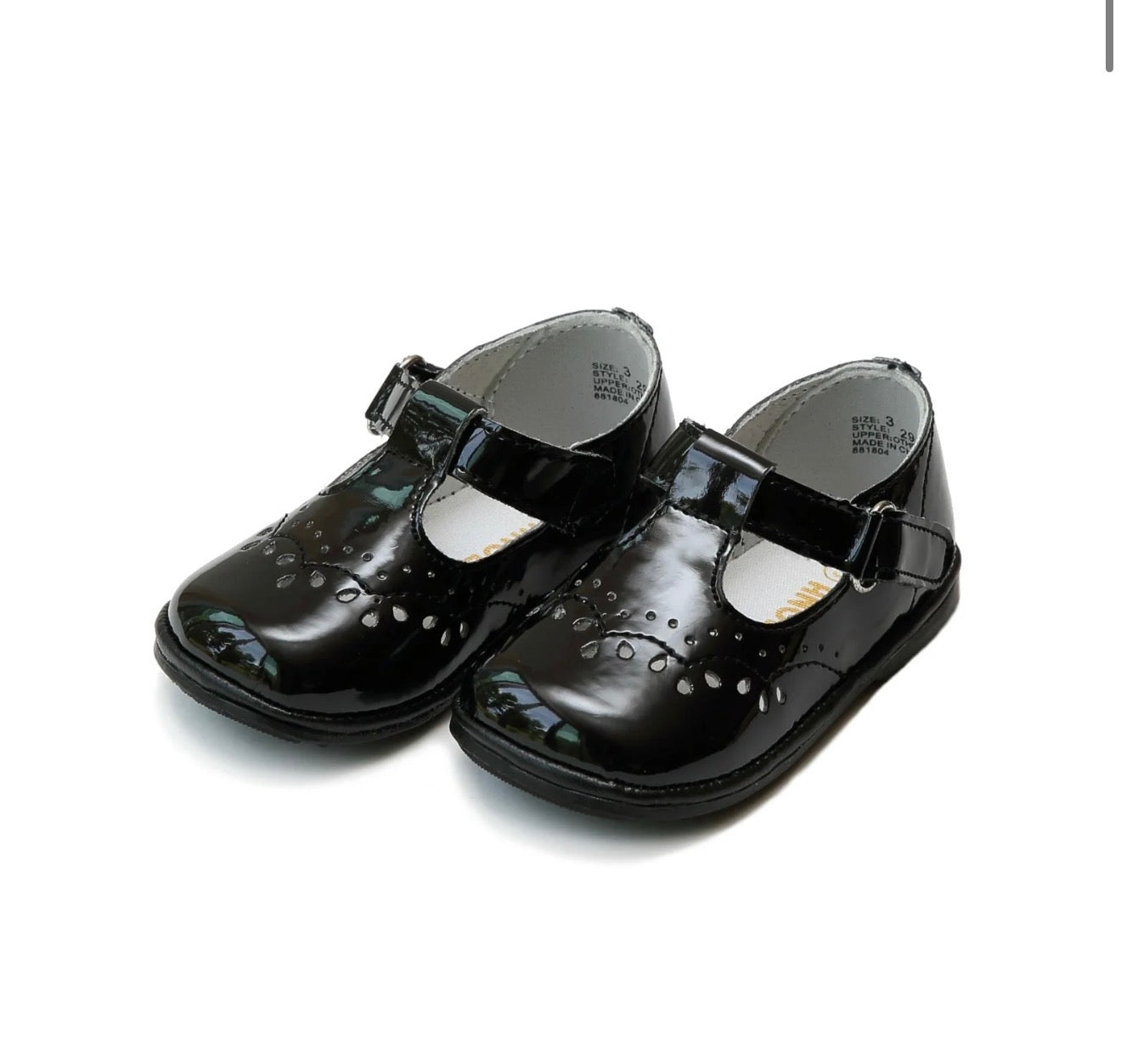 L'Amour | Birdie Patent Black T-Strap Mary Jane