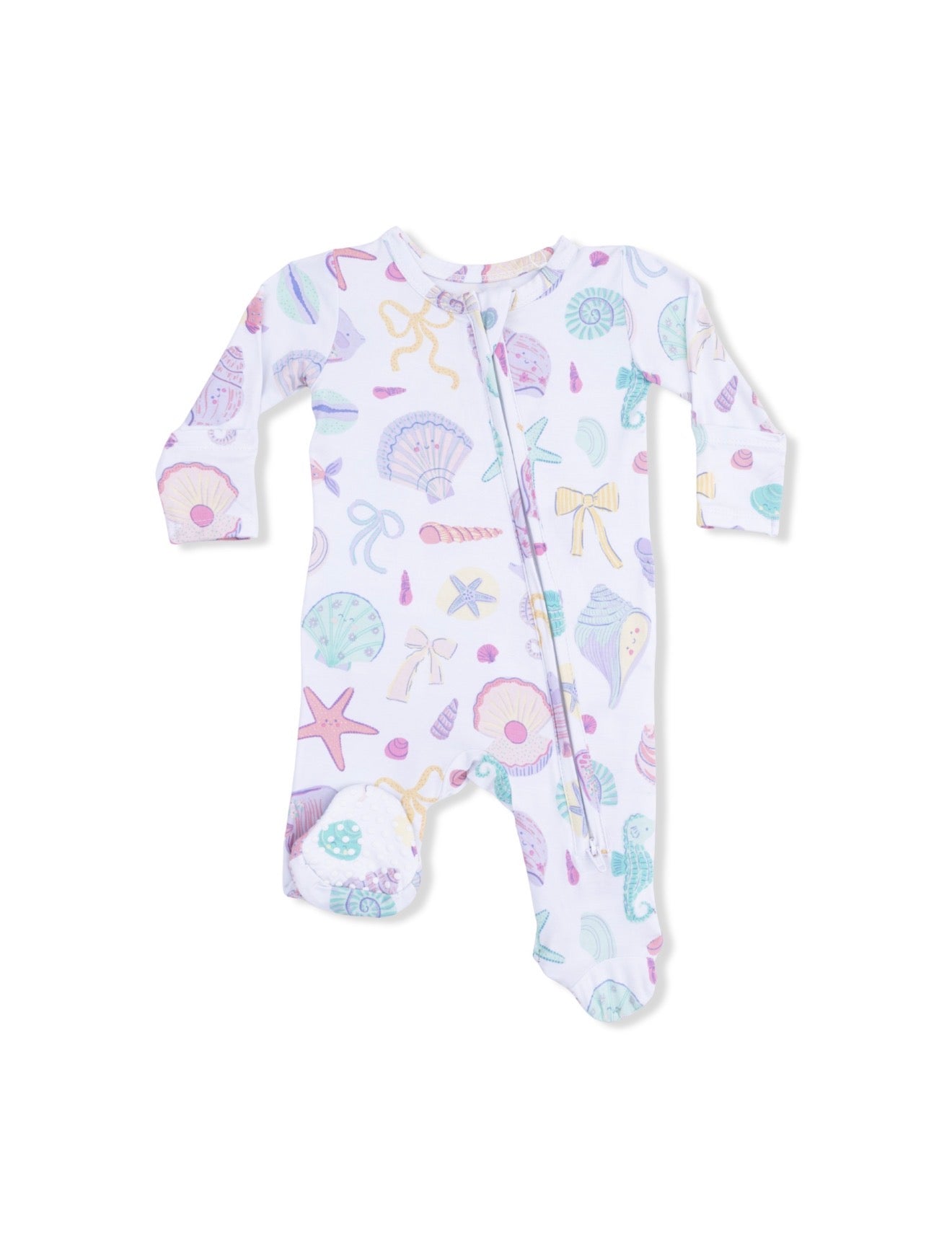 Angel Dear | Beach Days 2-Way Zipper Ruffle Footie