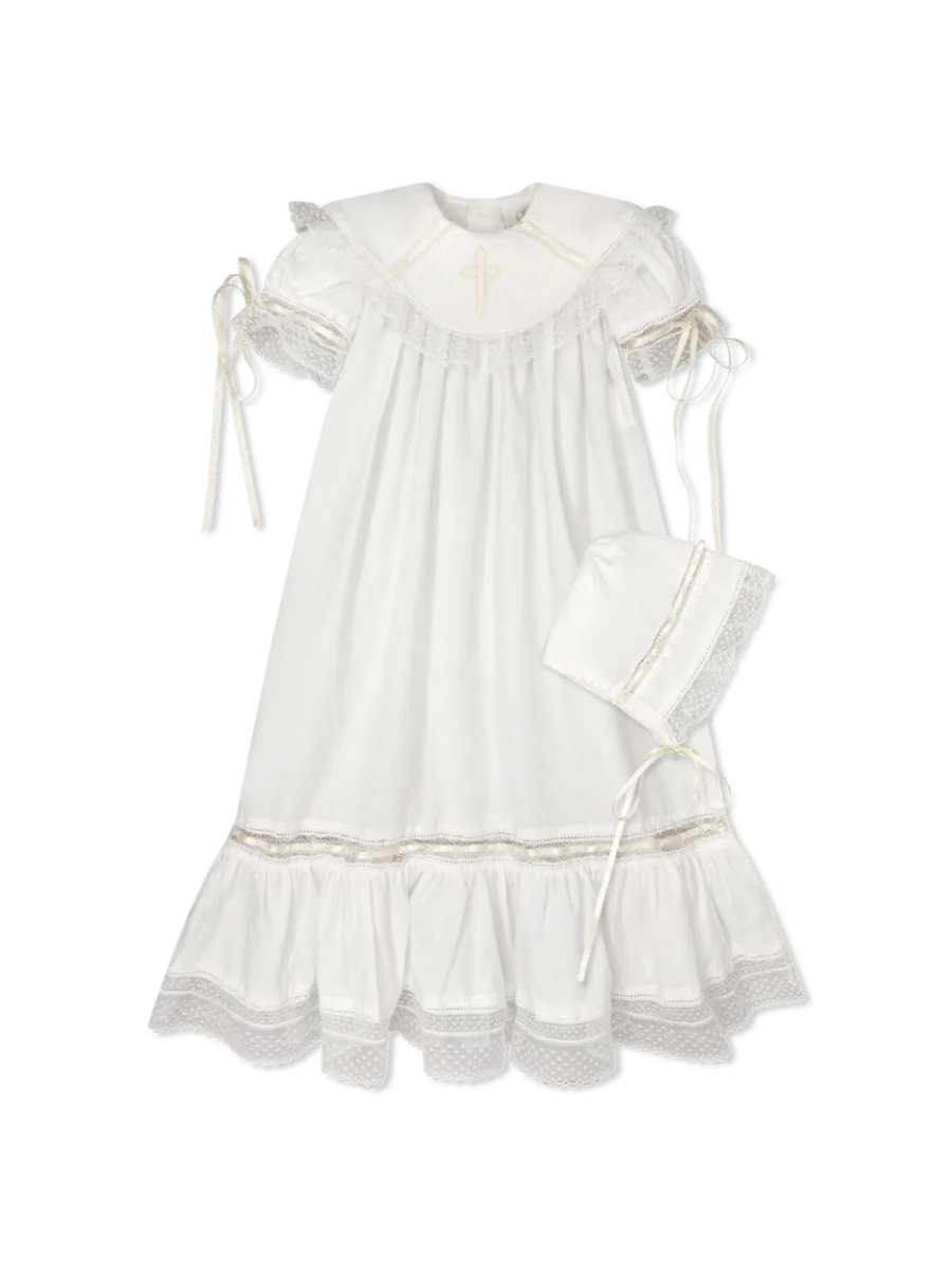 Lullaby Set | Alice Daygown - Blessings White Batiste/Cross