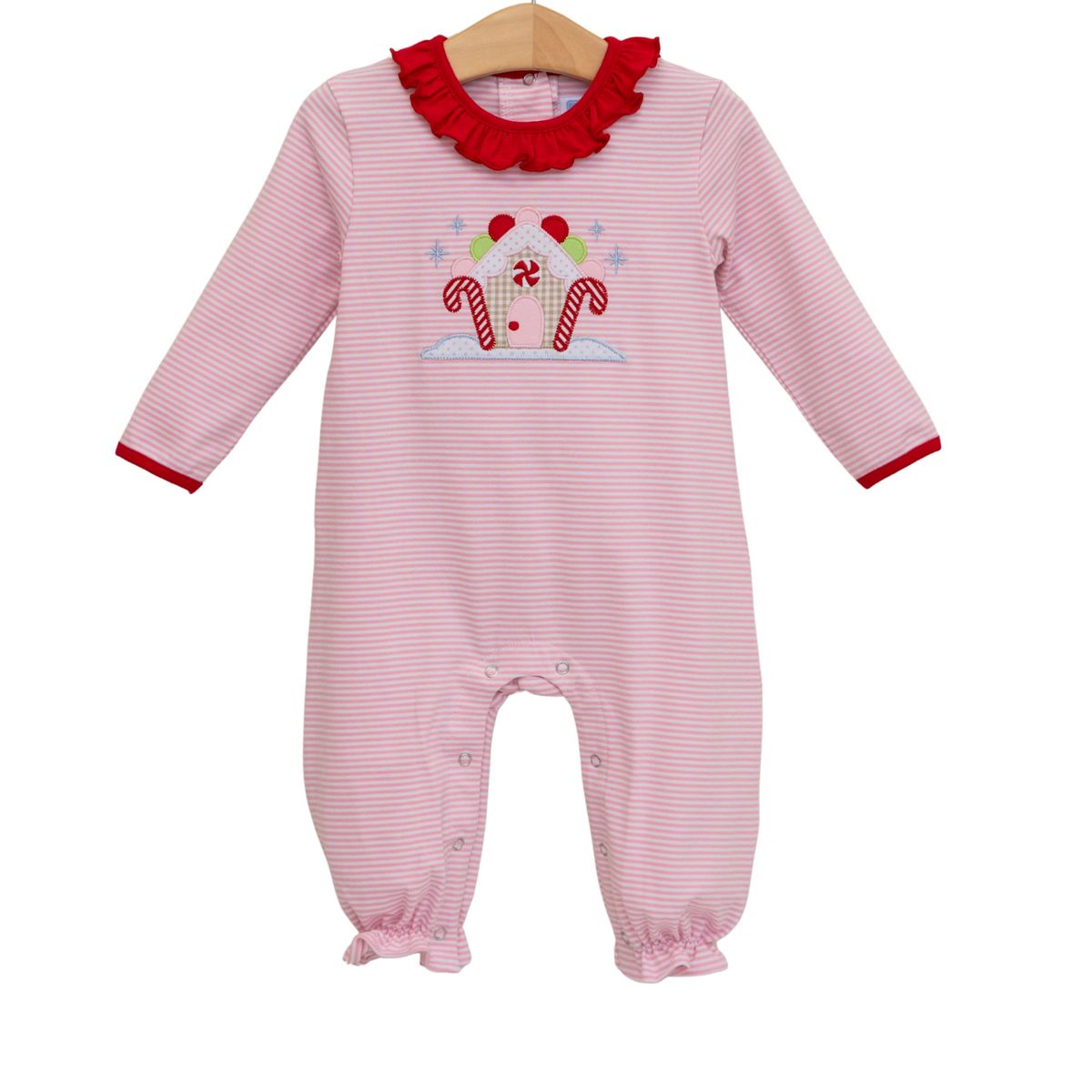 Trotter Street | Gingerbread House Pink Romper
