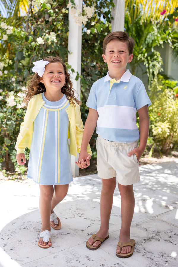 TBBC | Annie Apron Dress - Beale Street Blue/Lake Worth Yello