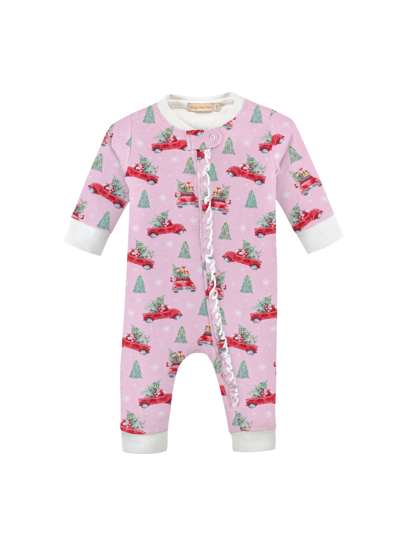 Baby Club Chic | Santa is Coming Ruffle Coverall