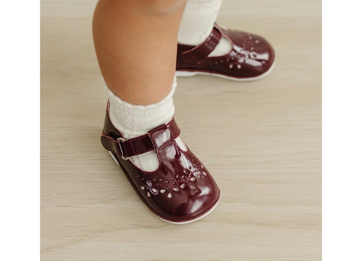 L'Amour | Birdie T-Strap Patent Burgundy
