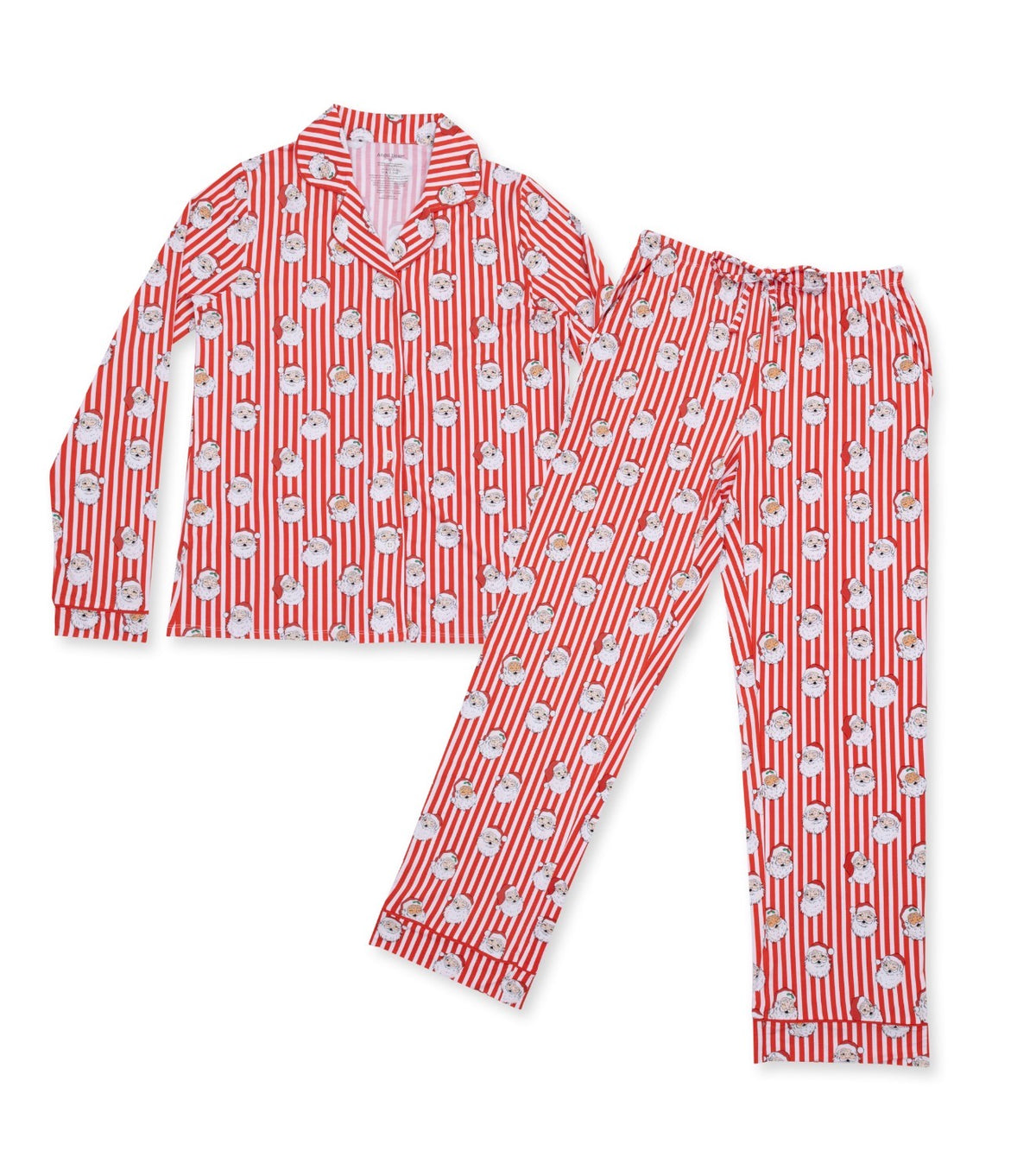 Angel Dear | Vintage Santa Stripe Button Down Pajama Set
