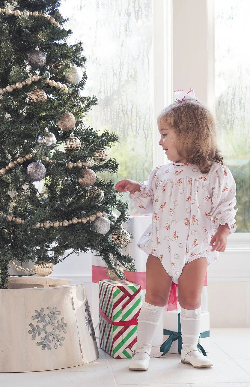 Lullaby Set | Mother May I Girl Bubble - Festive Cheer Deer Print