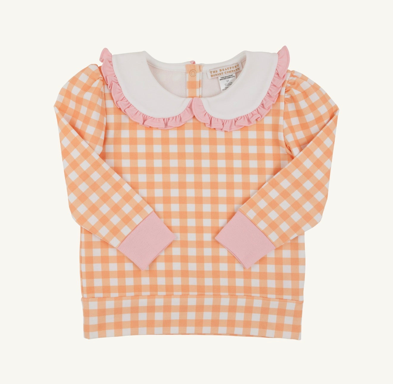 TBBC | Maude's Ruffle Cassidy Comfy Crewneck - Seashore Sherbet Gingham