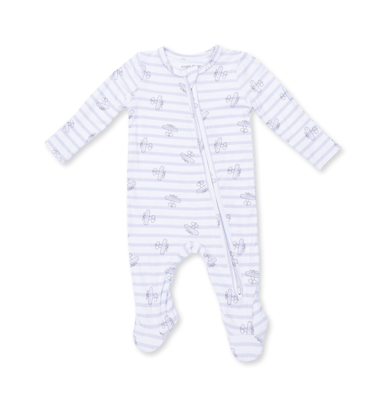 Angel Dear | Airplane Stripe 2 Way Zipper Footie