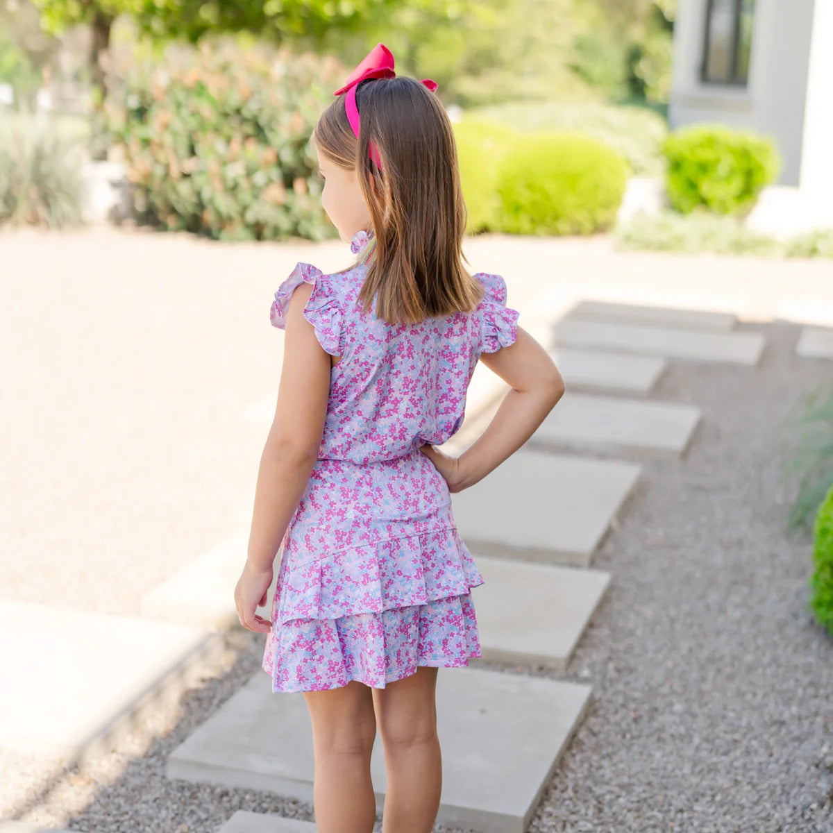 Lila & Hayes | Margot Girls' Performance Skirt - Preppy Petals