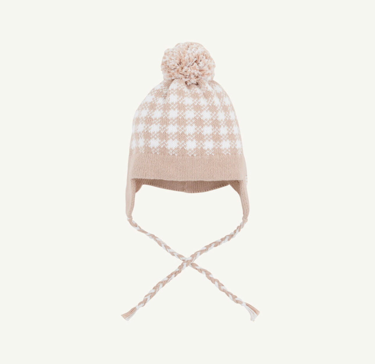 TBBC | Parrish Pom Pom Hat - Light Khaki Gingham