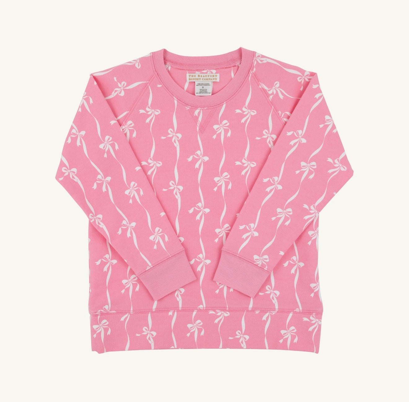 TBBC | Cassidy Comfy Crewneck - Bell Court Bows Hamptons Hot Pink