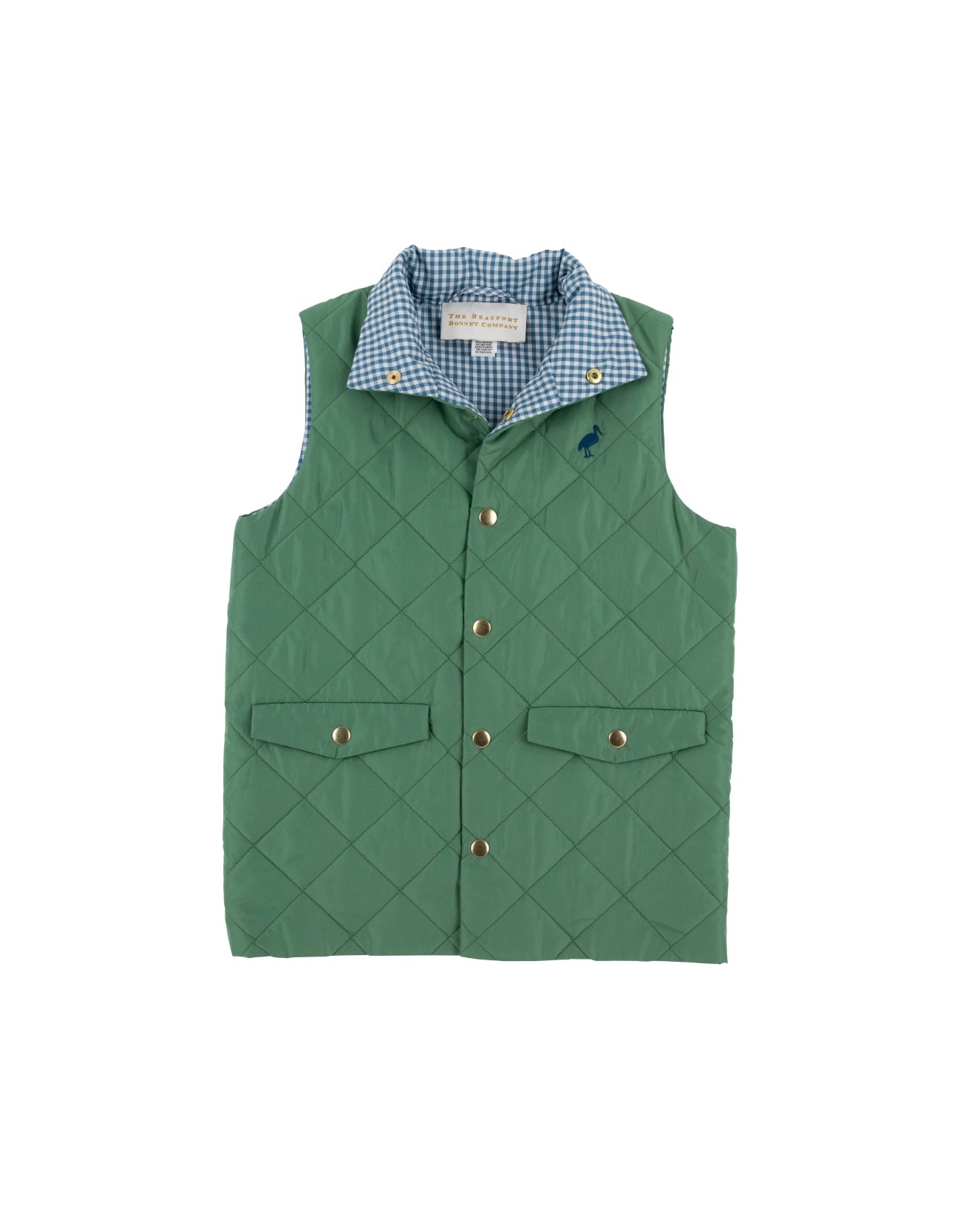 TBBC | Vaughn Vest - Gallatin Green/Barnsley Blue Mini Gingham