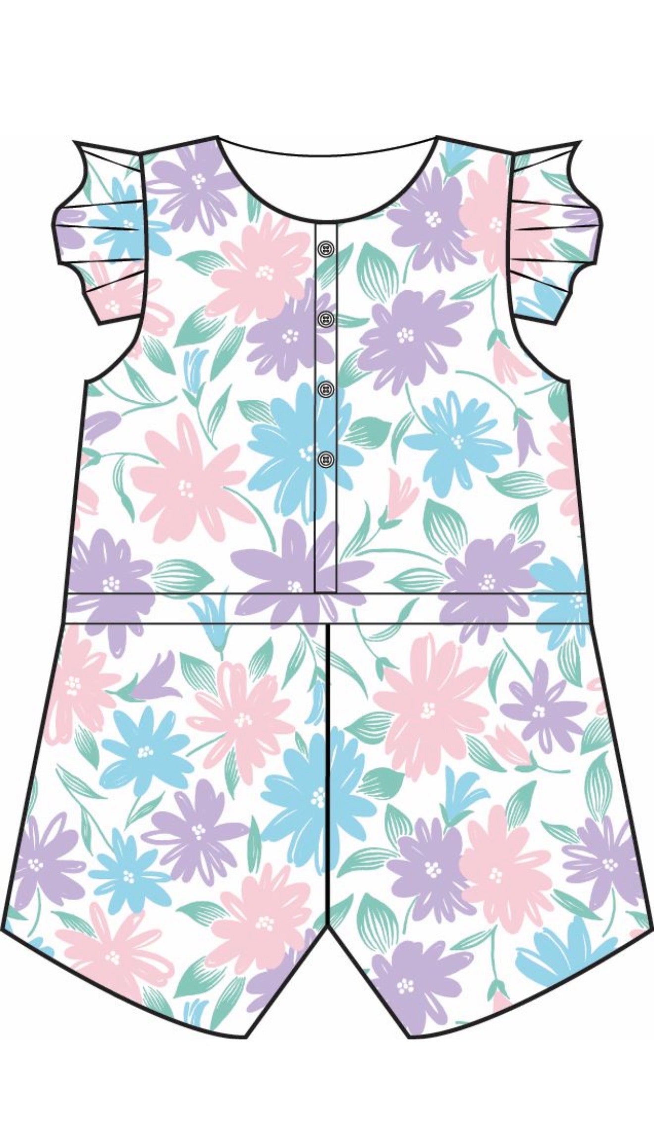 TBBC | Marion Rose Romper - Glastonbury Blooms