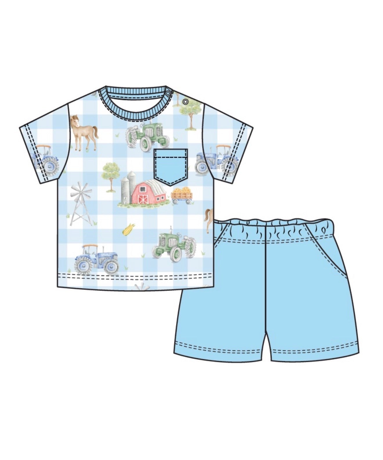Baby Club Chic | Tiny Barnyard Tee/Short Set