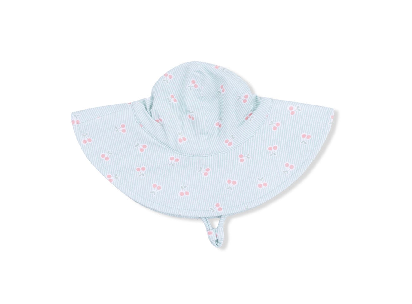 Angel Dear | Tiny Cherry Stripe Wide Brim Sun Hat