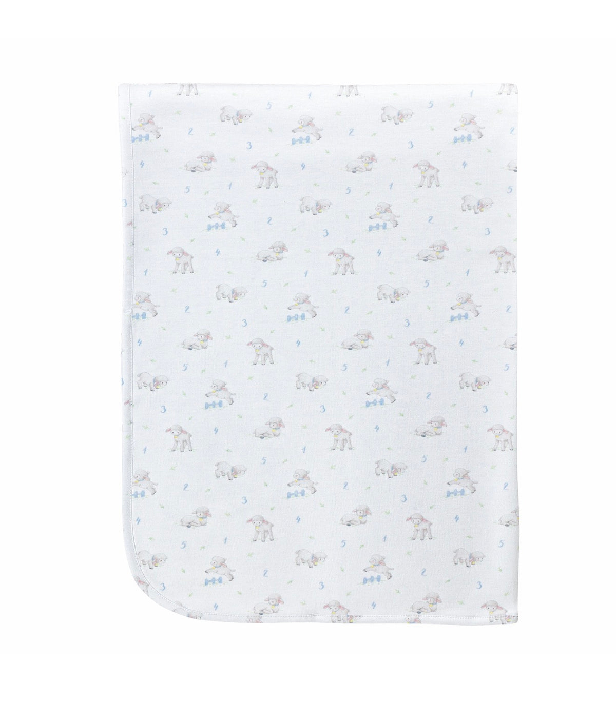 Baby Club Chic | Tiny Baby Sheep Blue Receiving Blanket