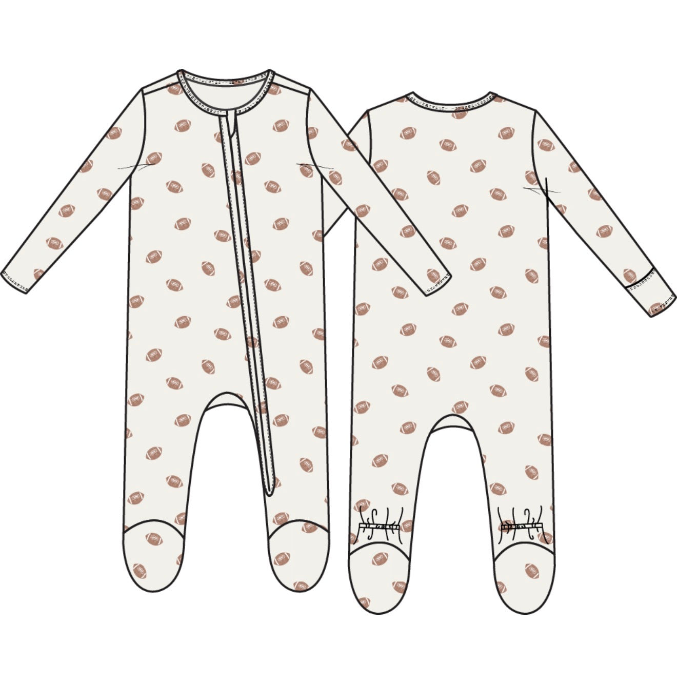 Angel Dear | Mini Footballs 2 Way Zipper Footie