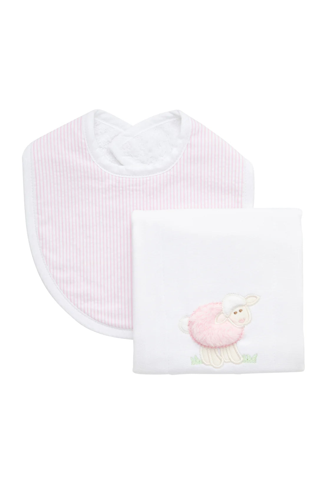 3Marthas | Pink Lamb Basic Bib & Burp Boxed Set