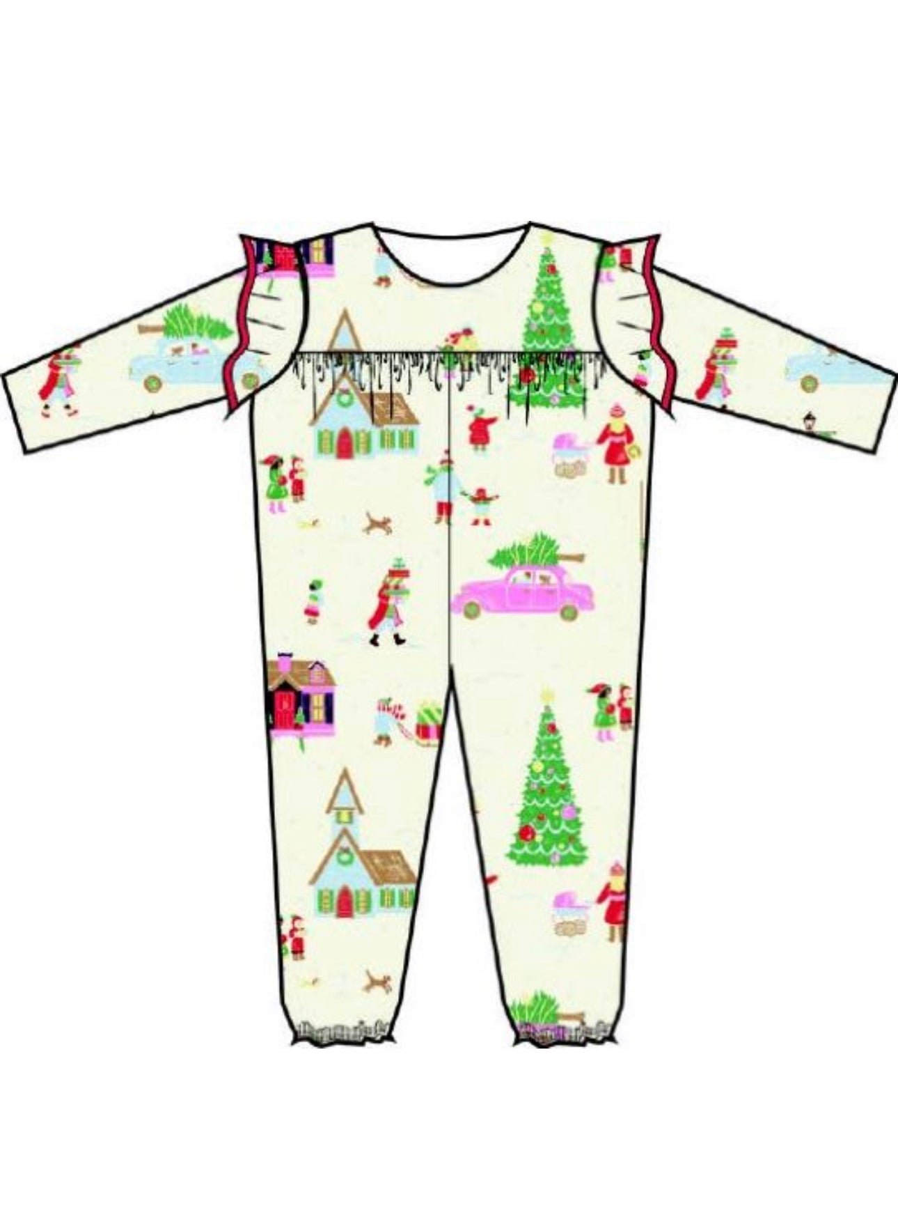 TBBC | Leigh Ann Angel Sleeve Romper - Make the Season Bright