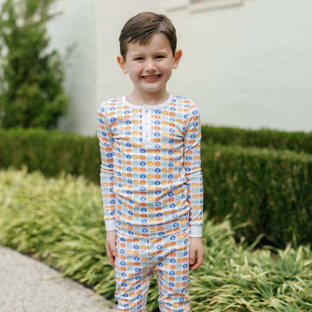 Lila & Hayes | Jack Boys' Pajama Pant Set - Preppy Pumpkins Cool
