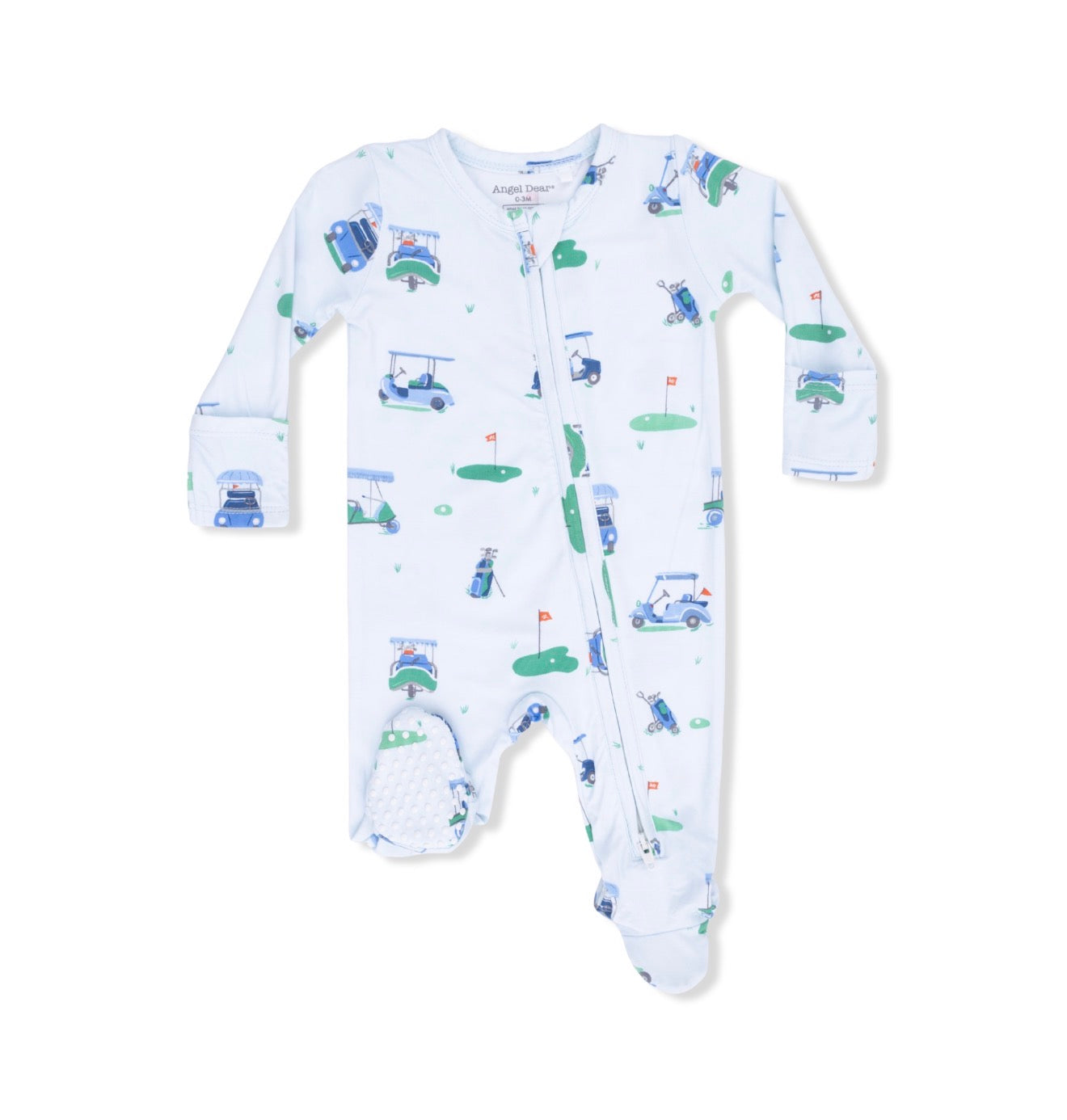 Angel Dear | Vintage Golf Carts Blue 2-Way Zipper Footie