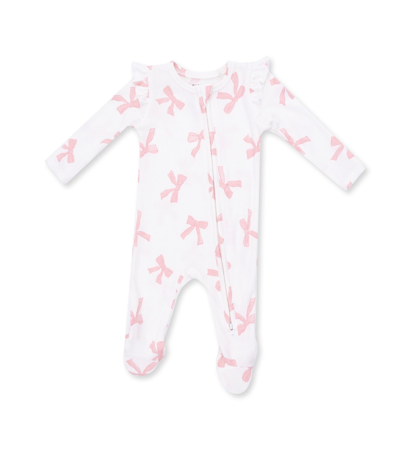 Angel Dear | Pretty Bows 2-Way Zipper Ruffle Footie