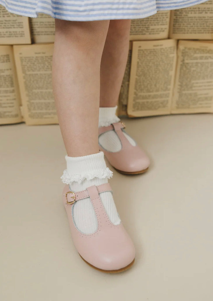 Lamour | Eleanor Pink T-Strap Flat
