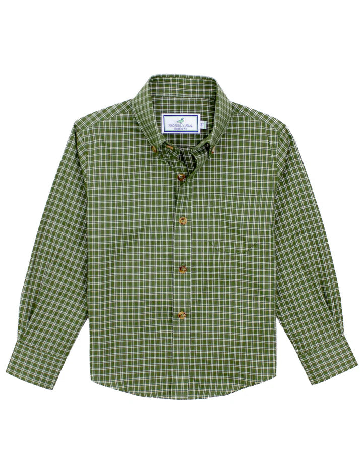 Properly Tied | Woodland Sportshirt Cypress Needle