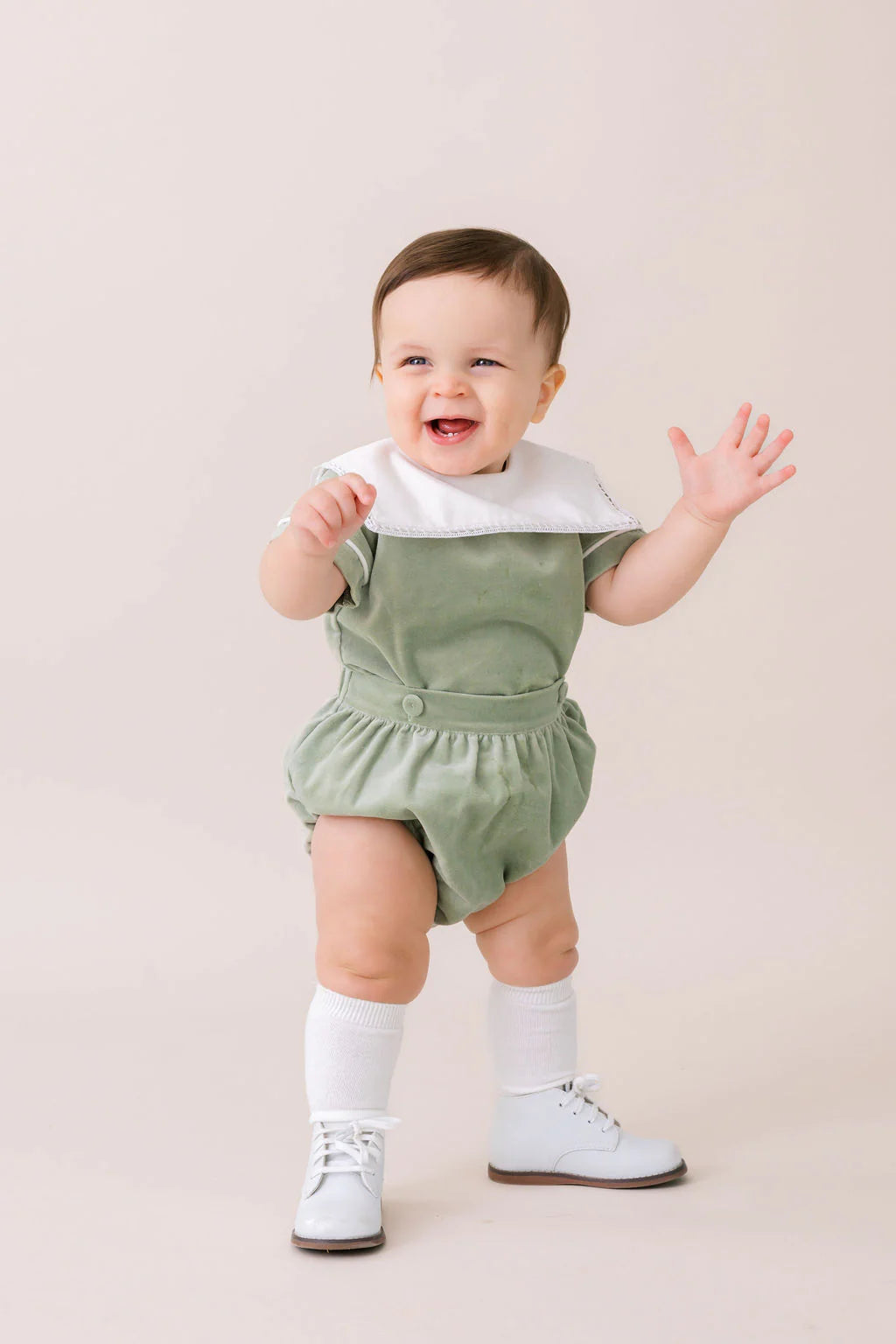 Lullaby Set | Christian Button On - Leyland Green Velvet