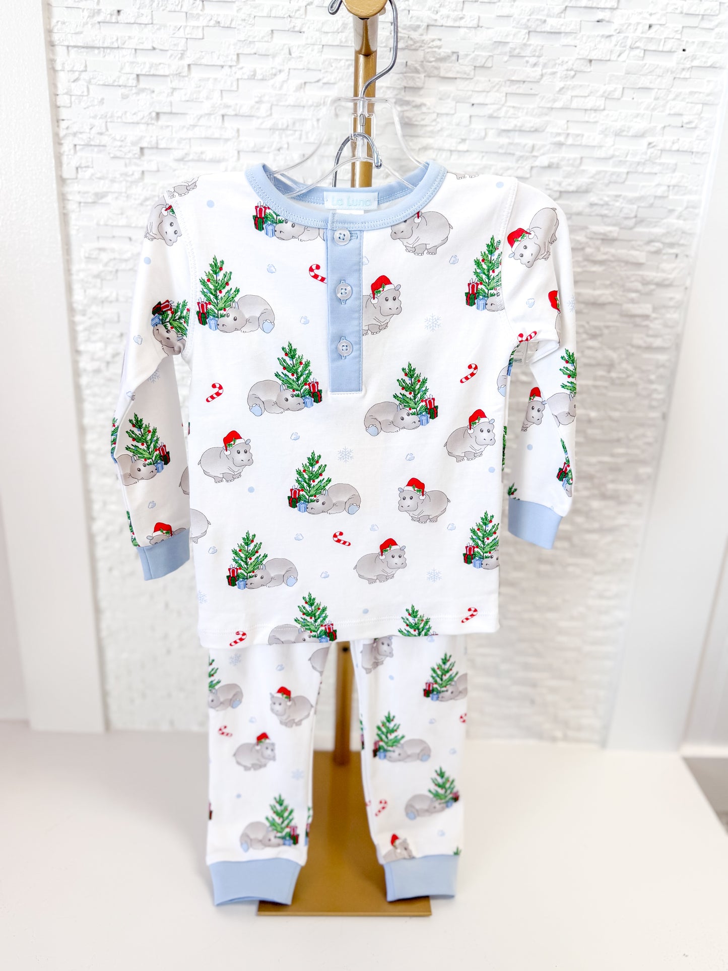 Lulu Bebe | Boy Hippo Pajama Set