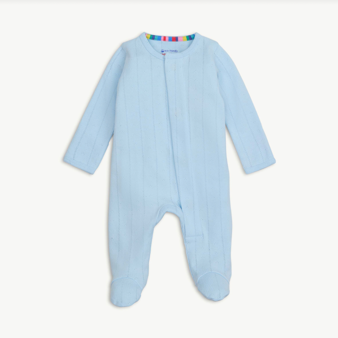 Magnetic Me | Blue Love Lines Pointelle Footie