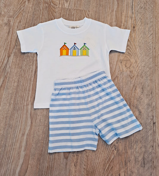 Luigi Kids - Beach Cabana Shirt/Blue Stripe Short Set